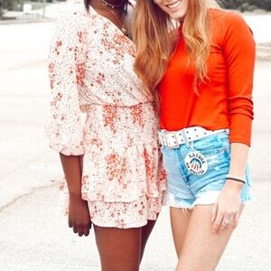 Princess Polly Red Floral Tiered Mini Dress